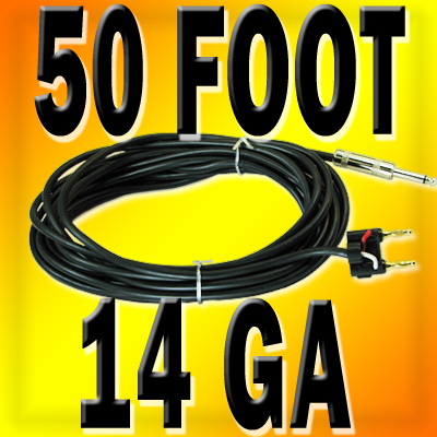 2 PRO 1/4 banana 50FT SPEAKER CABLES 14 GAUGE WIRE 50'
